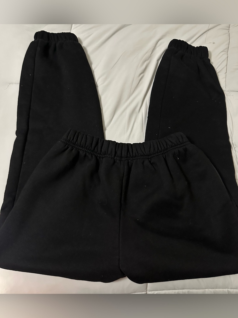 Women’s Black Sweatpants with Rhinestone Angel Accent - Picture 2 of 2